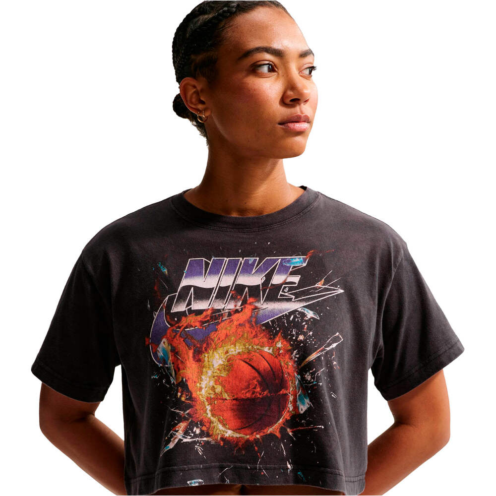 Nike camisa manga corta mujer W NK SS TEE BBALL VINTAGE vista detalle