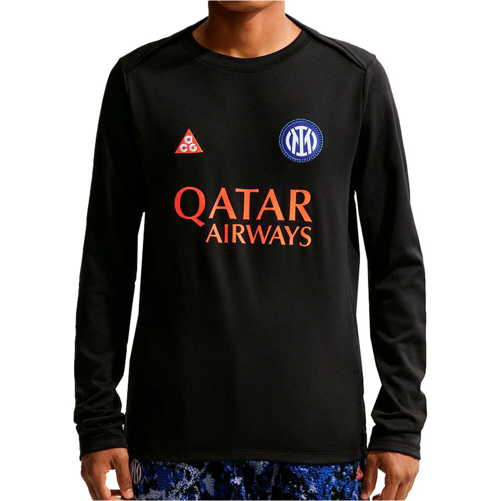 Nike camiseta de fútbol oficiales INTER MNK DF ACDPR LSWRM PM SE vista frontal