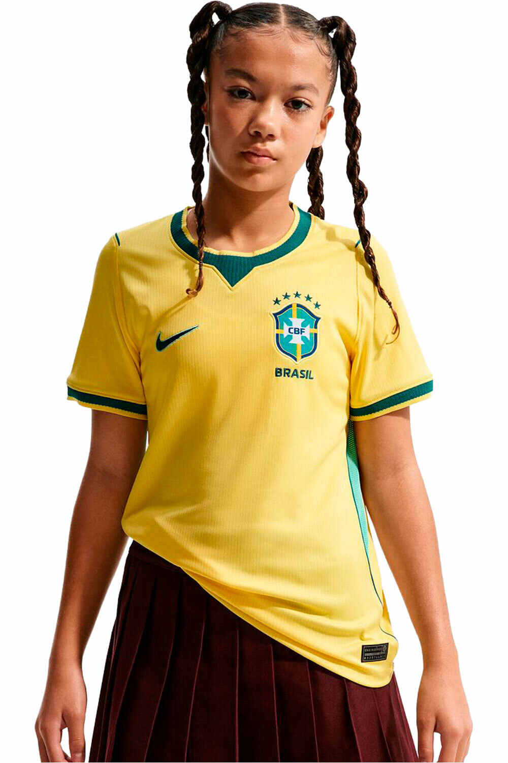 Nike camiseta de fútbol oficiales niño BRASIL 26 Y NK DF JSY SS STAD HM vista frontal