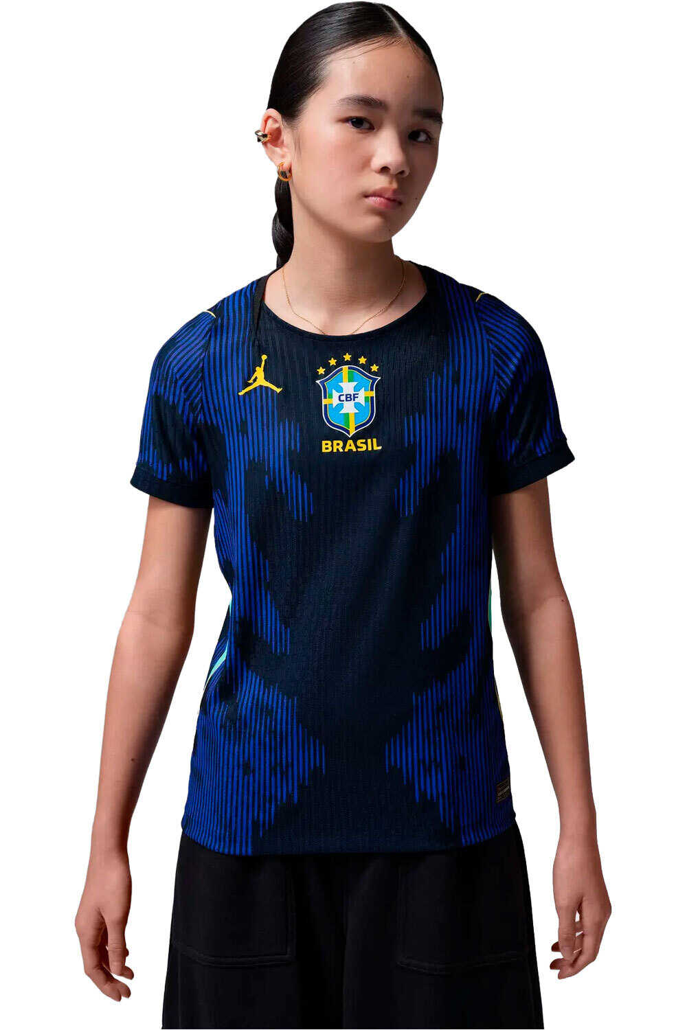 Nike camiseta de fútbol oficiales niño CBF YNK DFADV JSY SS MATCH AW3 vista frontal