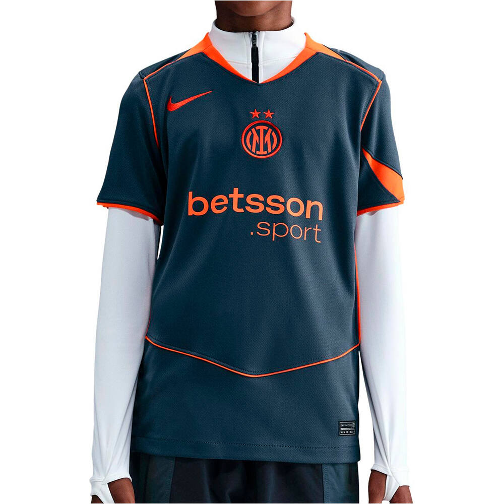Nike camiseta de fútbol oficiales niño INTER Y NK DF JSY SS STAD 3R vista frontal