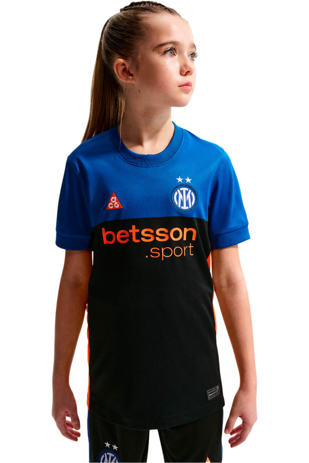 Nike camiseta de fútbol oficiales niño INTER Y NK DF JSY SS STAD SE vista frontal