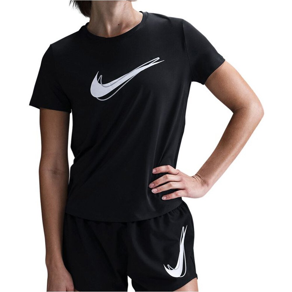 Nike camiseta entrenamiento manga corta mujer W NK ONE SWSH HBR DF SS TOP vista frontal
