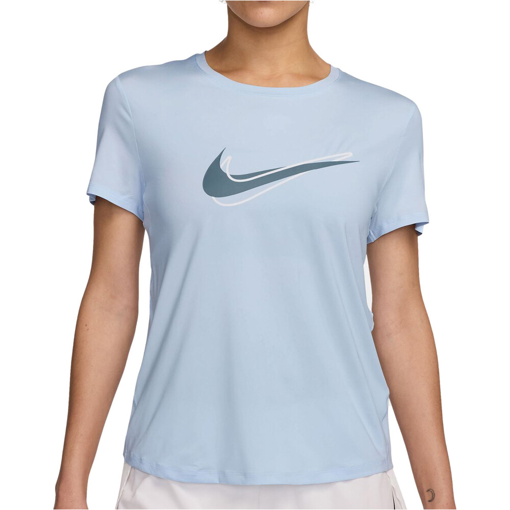 Nike camiseta entrenamiento manga corta mujer W NK ONE SWSH HBR DF SS TOP vista frontal