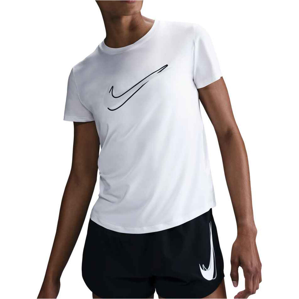 Nike camiseta entrenamiento manga corta mujer W NK ONE SWSH HBR DF SS TOP vista frontal