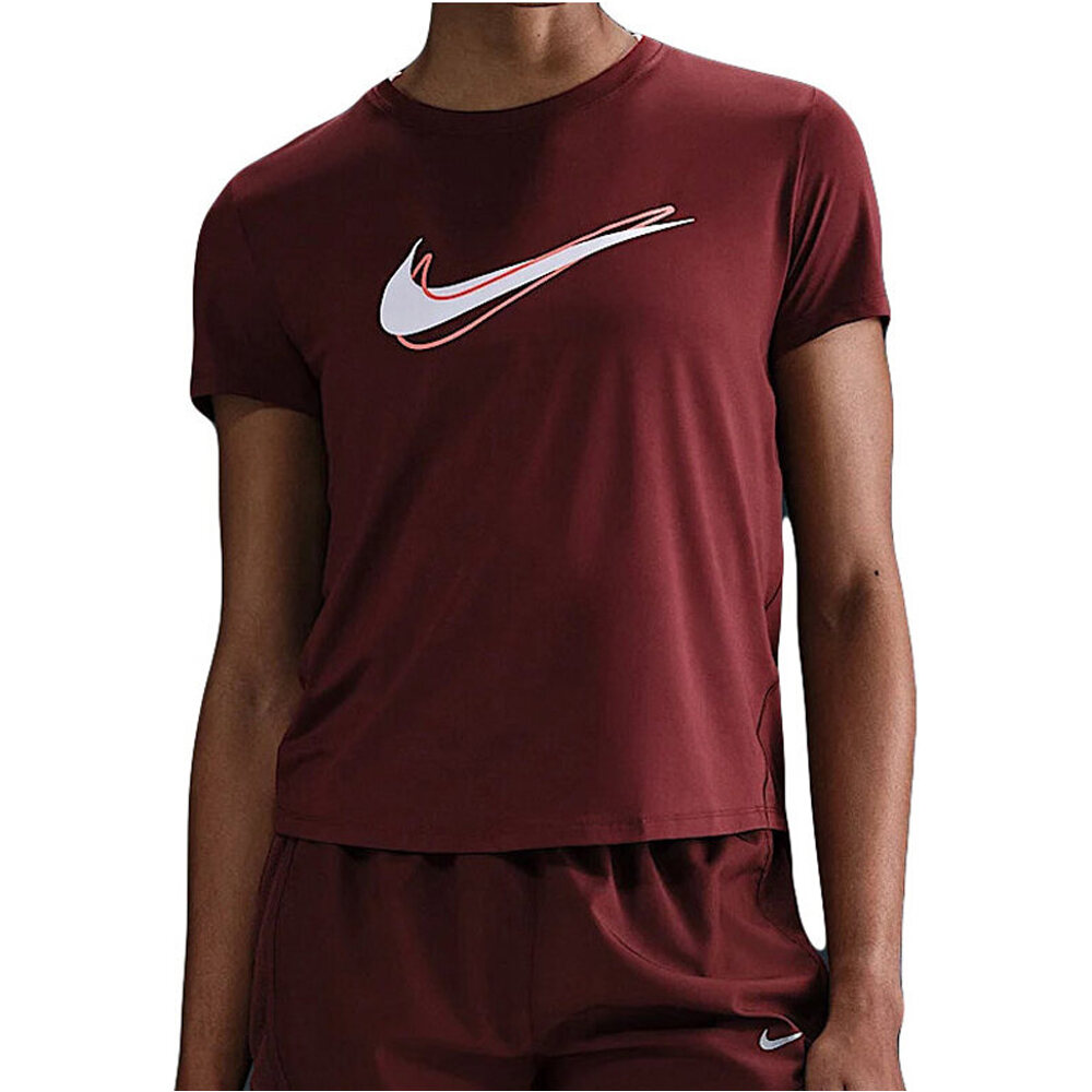 Nike camiseta entrenamiento manga corta mujer W NK ONE SWSH HBR DF SS TOP vista frontal