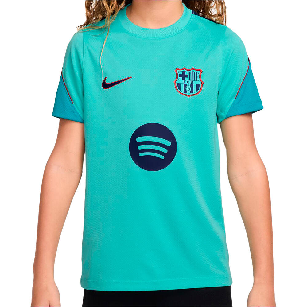 Nike camiseta entrenamiento niño BARCELONA 27 Y NK DF STRK SS TOP K 3R vista frontal