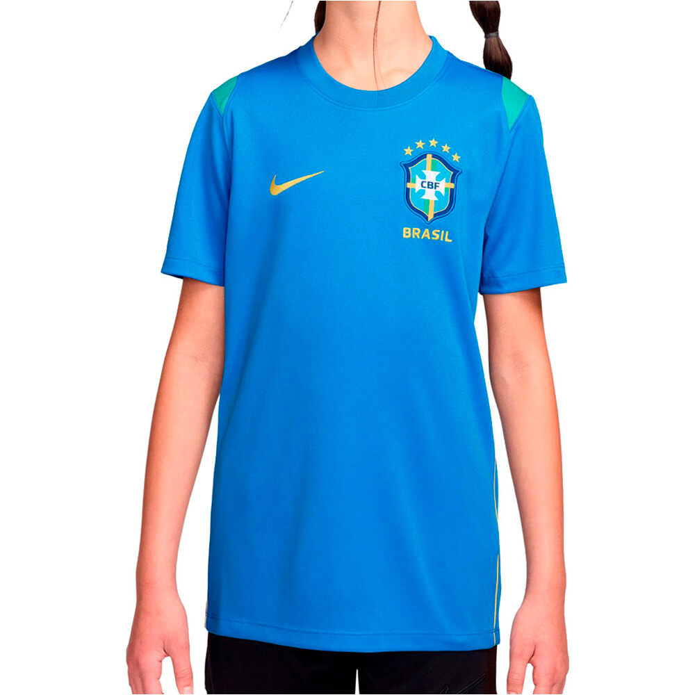 Nike camiseta entrenamiento niño BRASIL 26 Y NK DF ACDPR SS TOP K vista frontal