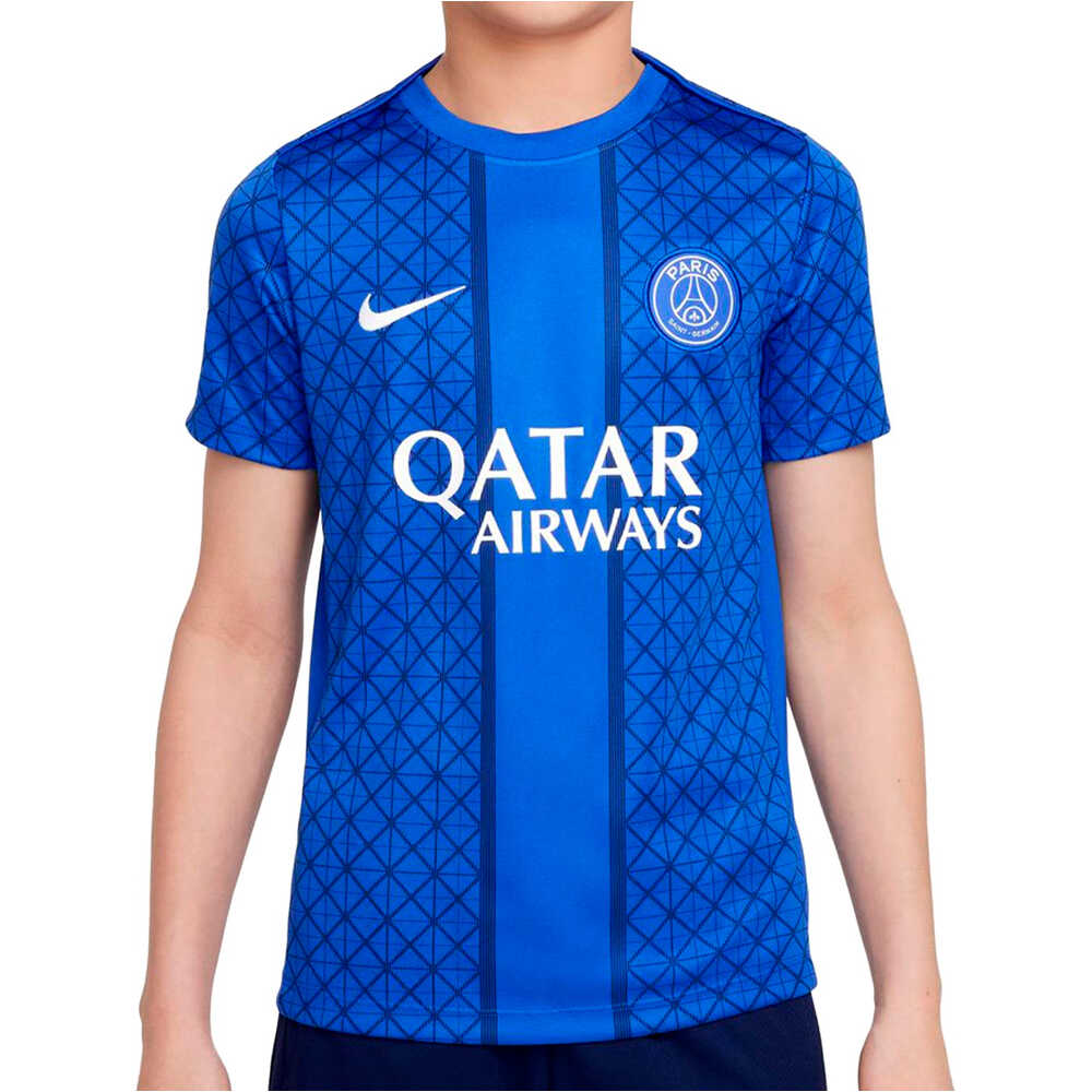 Nike camiseta entrenamiento niño PSG 25 YNK DF ACDPR SS TOP K HAPM vista frontal