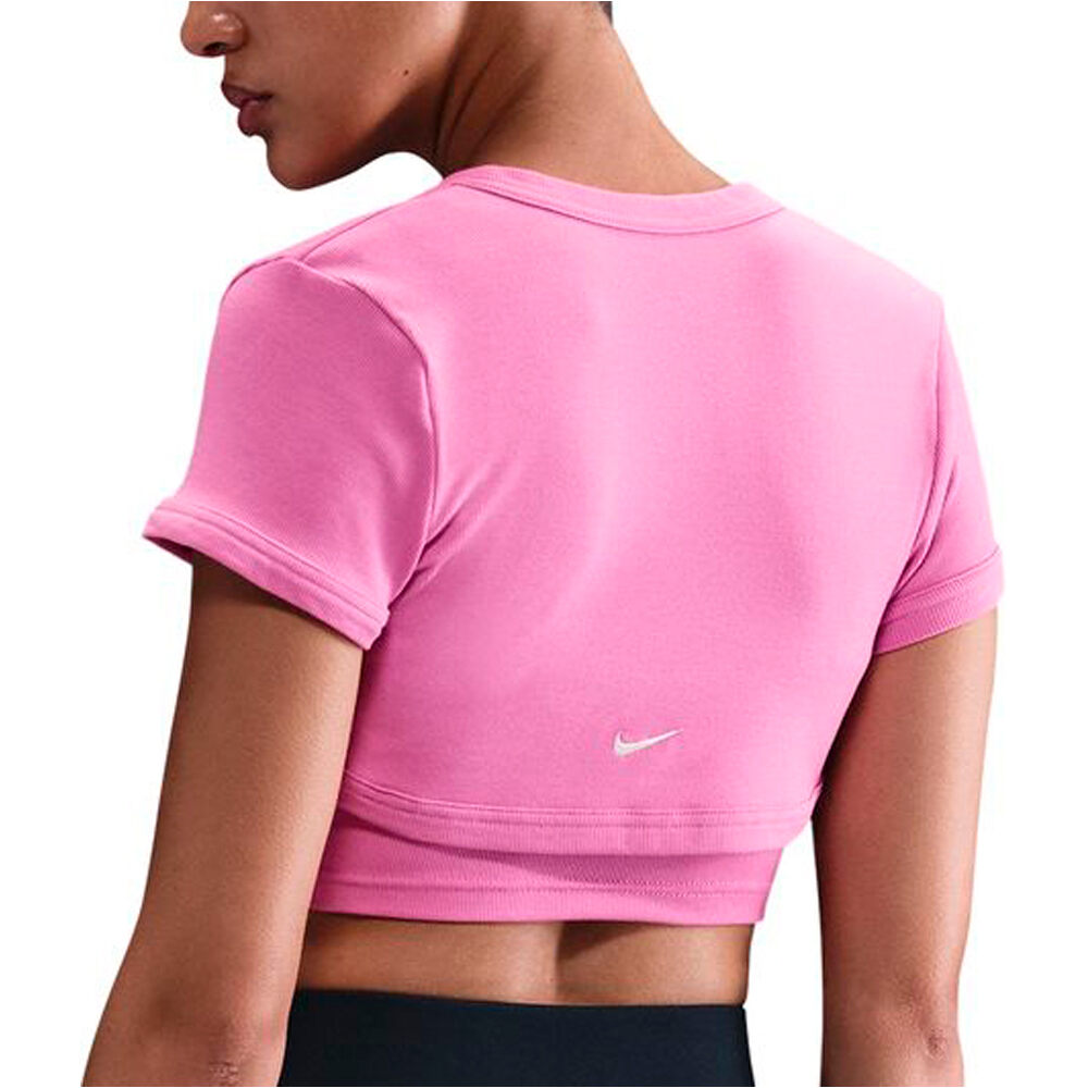 Nike camiseta manga corta mujer W NSW NK CHLL KNT MRIB 2N1 CRP vista trasera