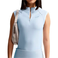 Nike camiseta manga corta mujer W SLVLSS FITTED QZ TOP GLS vista frontal