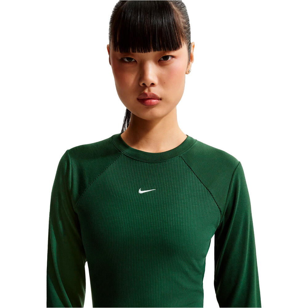 Nike camiseta manga larga mujer W NSW CHILL KNIT RIB LS TOP vista detalle