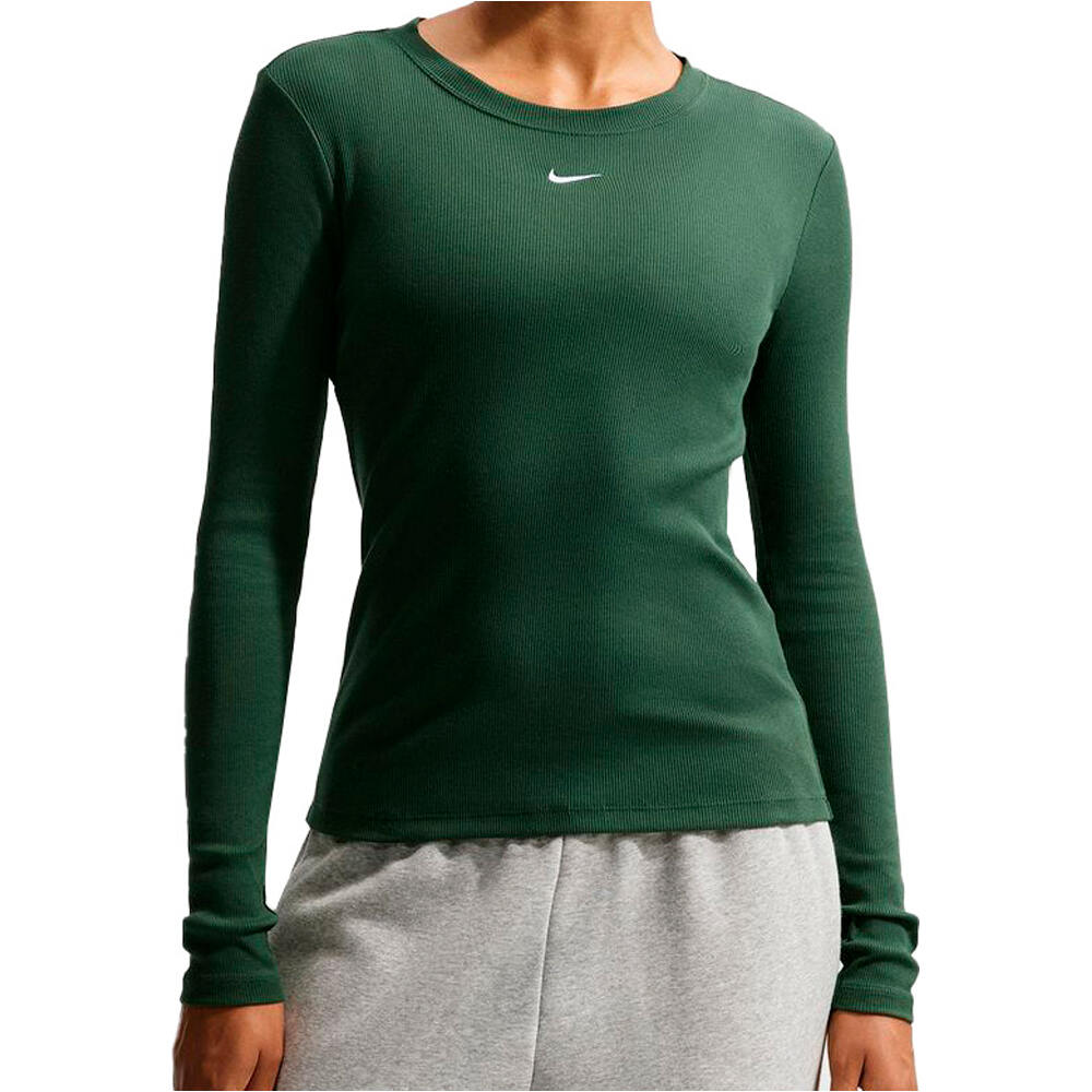 Nike camiseta manga larga mujer W NSW LS TEE RIB TIGHT vista frontal