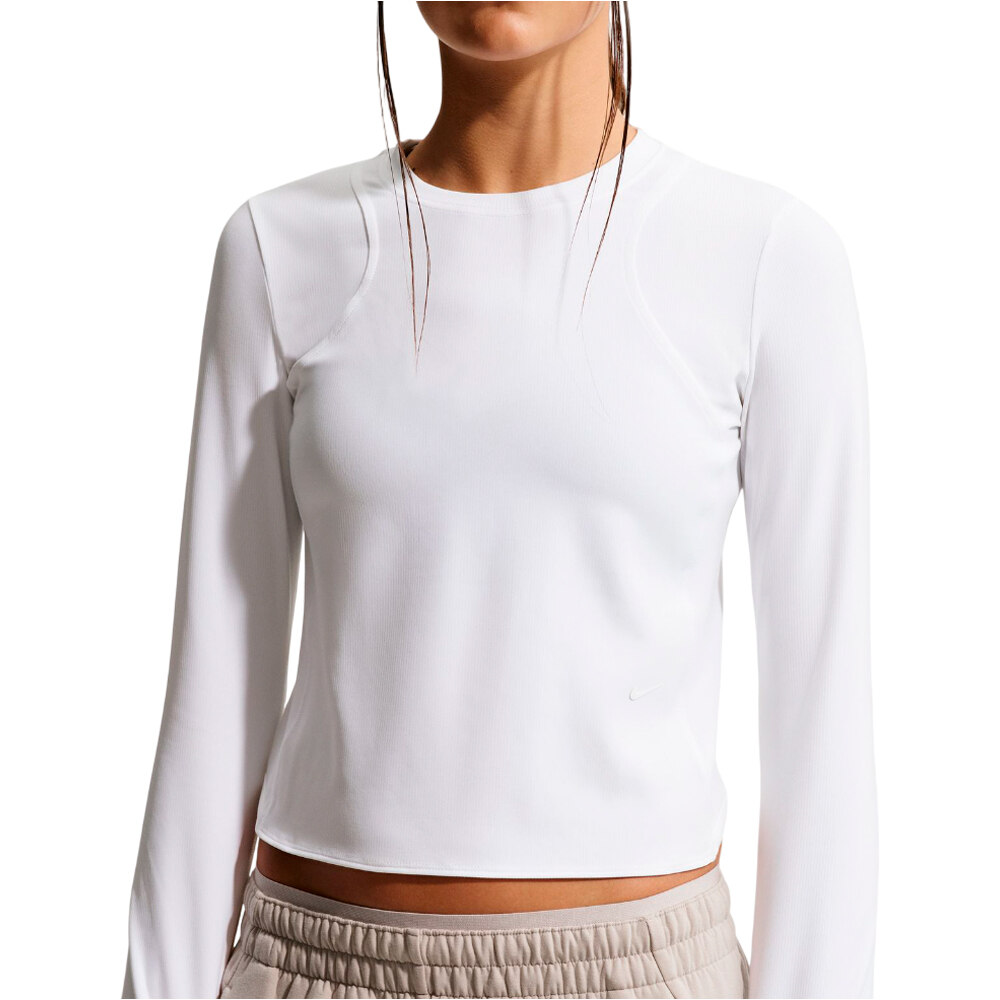 Nike camiseta manga larga niña G NK MAVN DF RIBBED LS TOP vista detalle