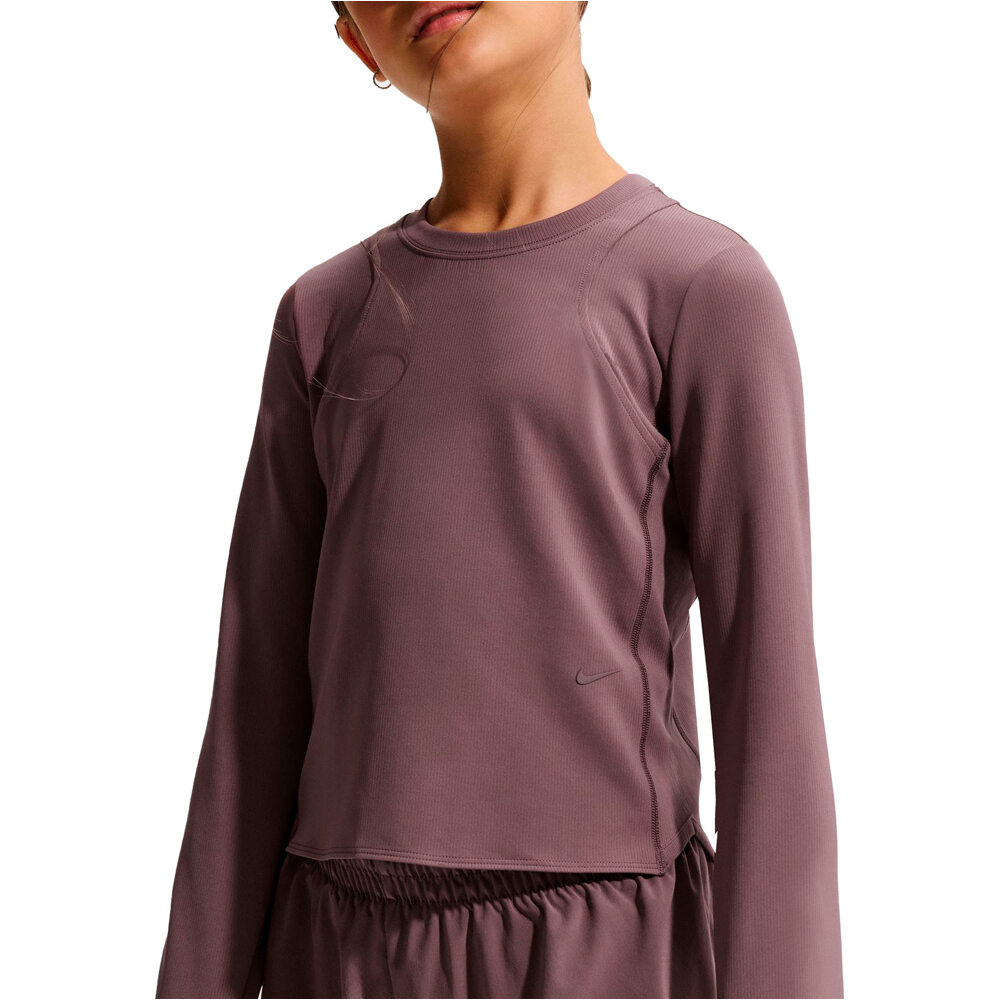 Nike camiseta manga larga niña G NK MAVN DF RIBBED LS TOP vista detalle