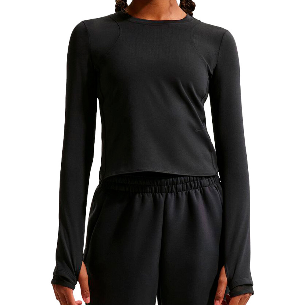 Nike camiseta manga larga niña G NK MAVN DF RIBBED LS TOP vista frontal