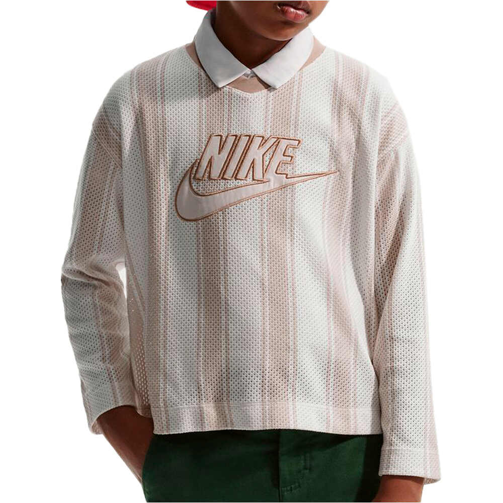 Nike camiseta manga larga niño K NSW MESH JERSEY LS TOP vista trasera