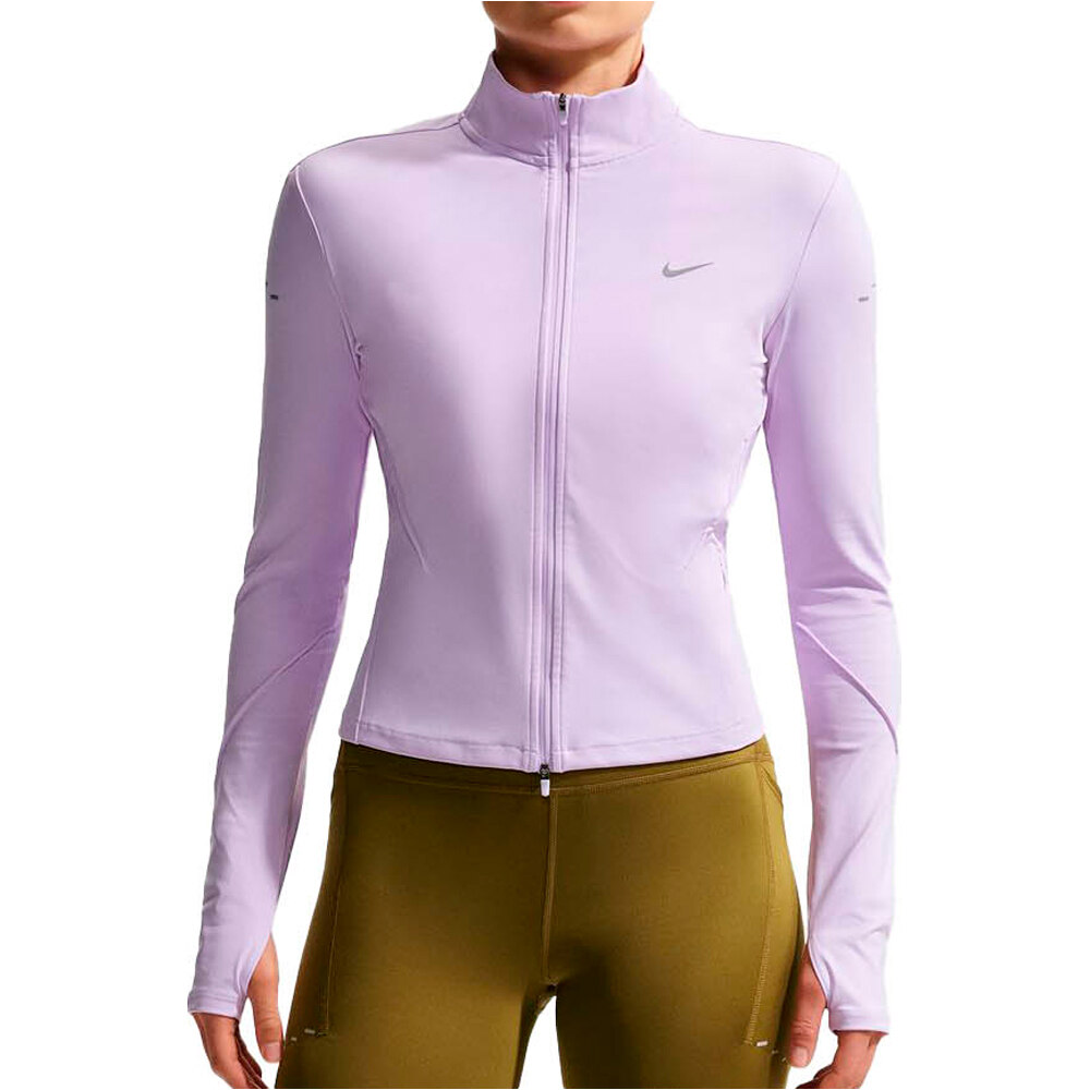 Nike camiseta técnica manga larga mujer W NK SWIFT DF FZ MDLYR vista frontal