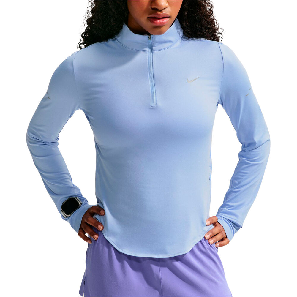 Nike camiseta técnica manga larga mujer W NK SWIFT DF UV HZ TOP vista detalle