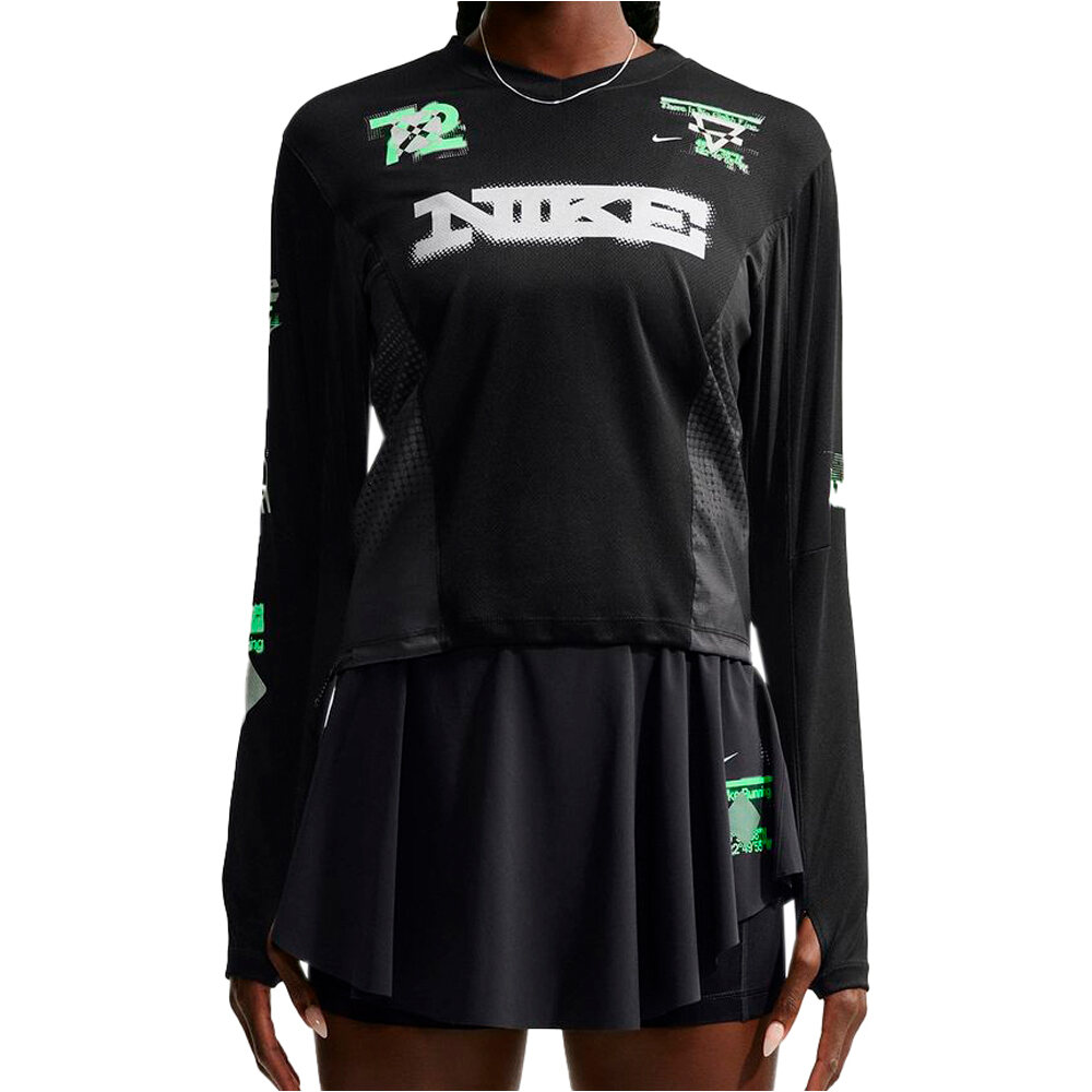 Nike camiseta técnica manga larga mujer W NK SWIFT JERSEY TOP LS NV vista frontal
