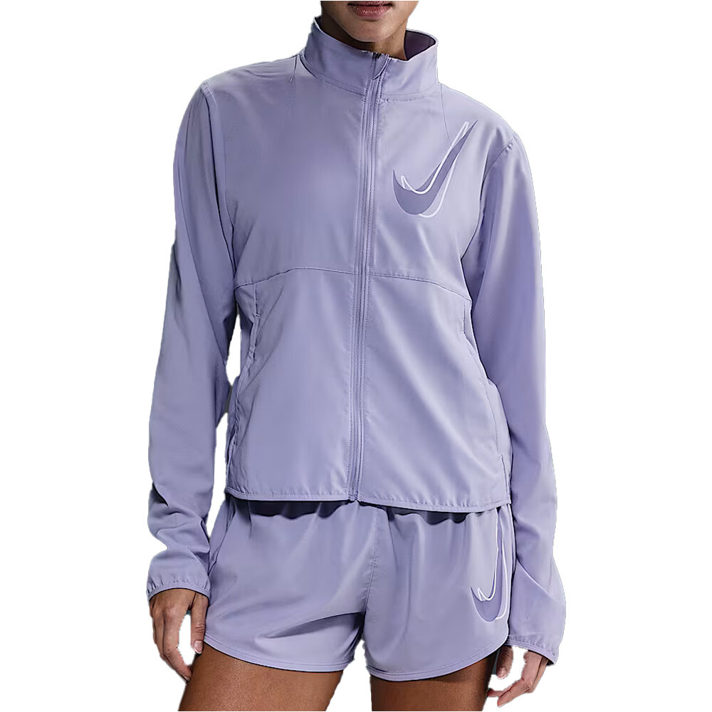 Nike camiseta técnica manga larga mujer W NK SWSH HBR DF JKT vista frontal