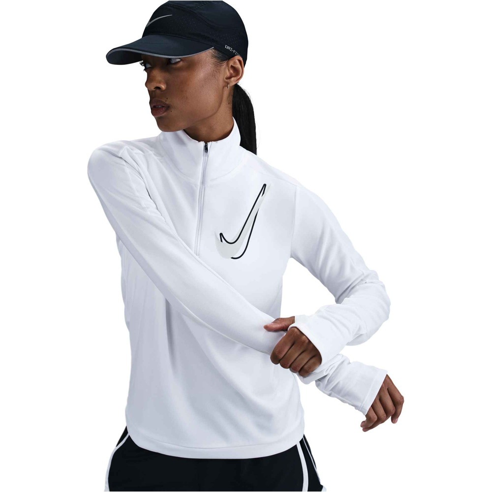 Nike camiseta técnica manga larga mujer W NK SWSH HBR HZ MID vista detalle