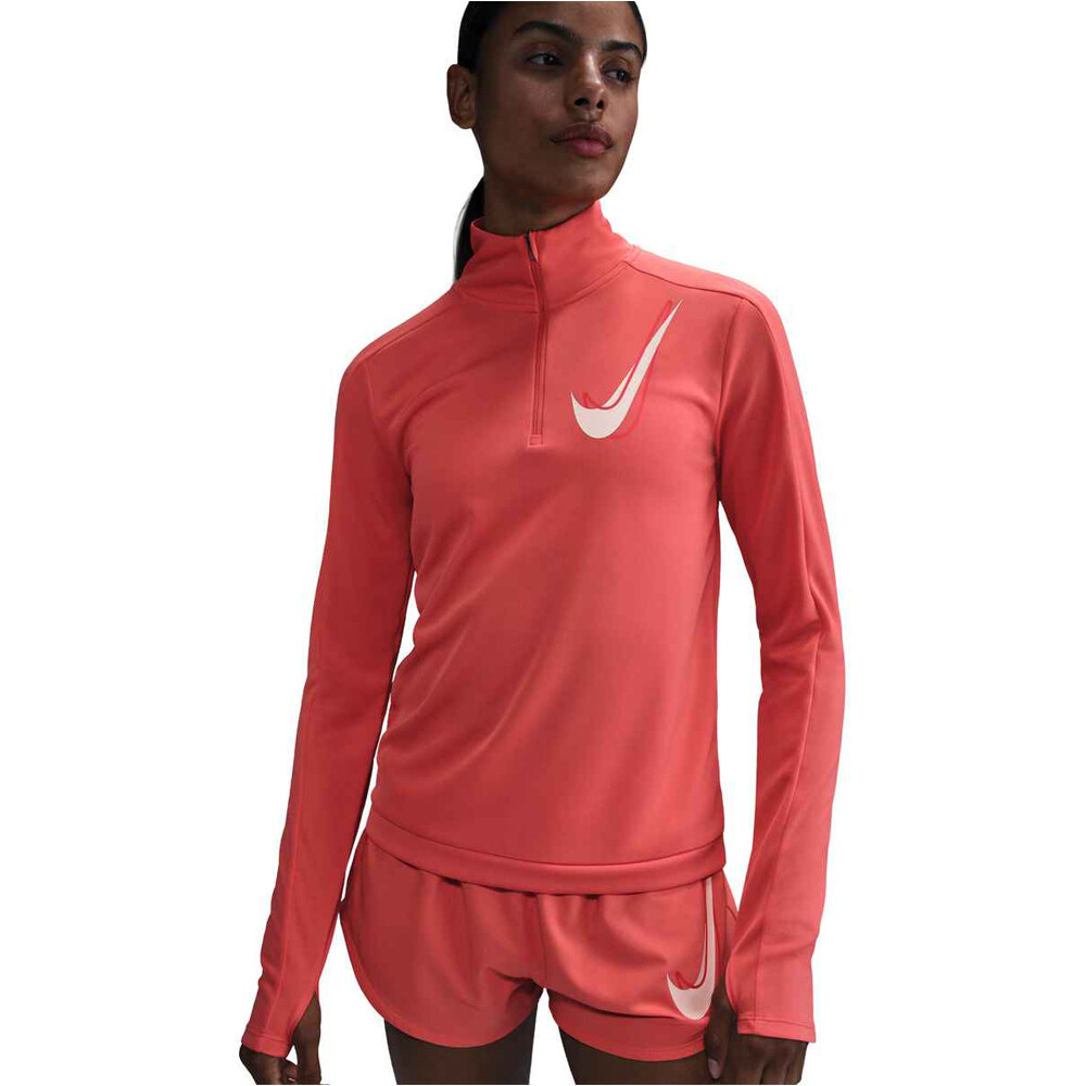 Nike camiseta técnica manga larga mujer W NK SWSH HBR HZ MID vista frontal