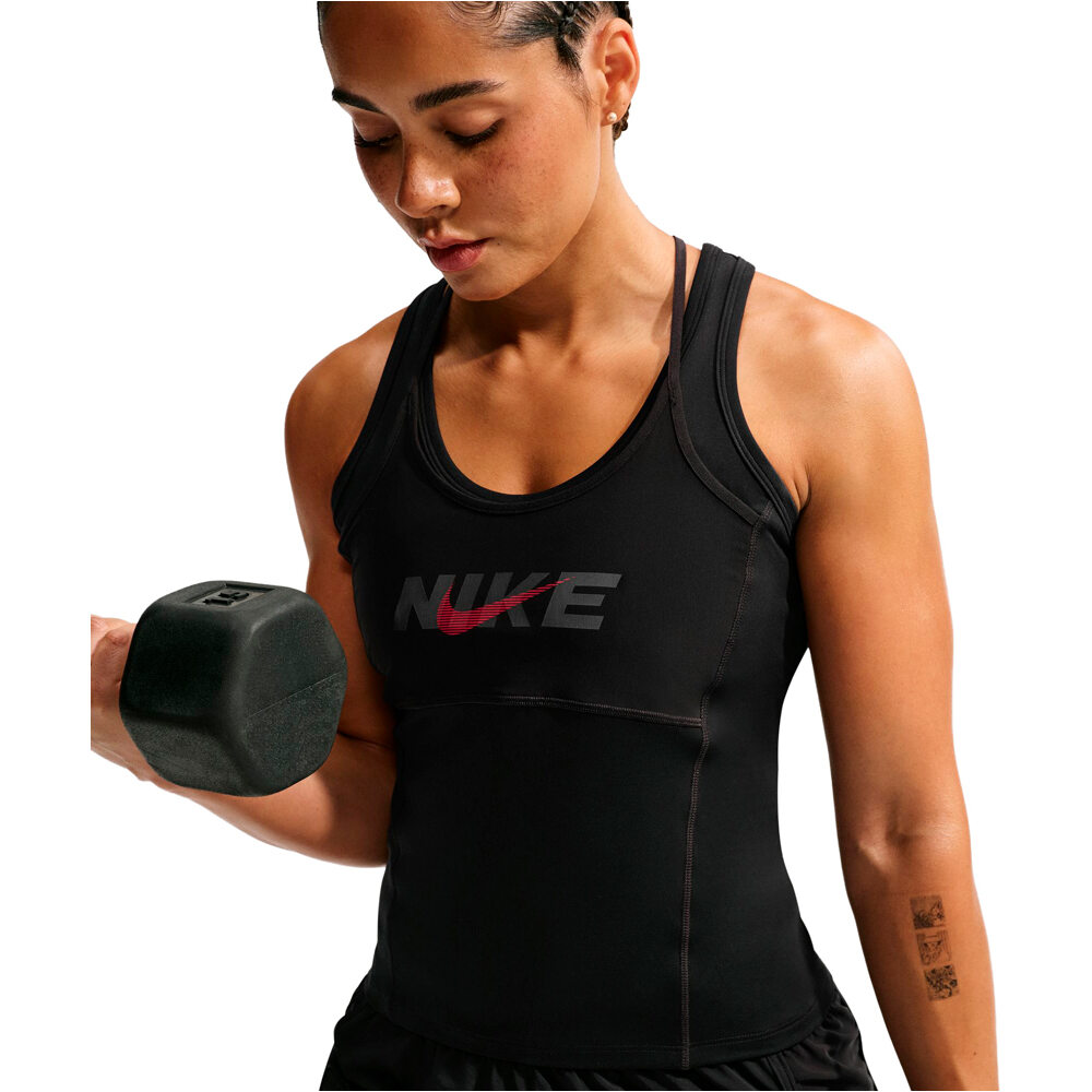 Nike camiseta tirantes fitness mujer W NK ONE DF TANK CPSL B vista detalle