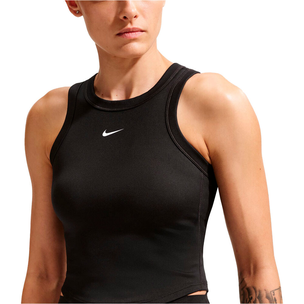 Nike camiseta tirantes fitness mujer W NK ONE FITTED DF CROP TANK vista detalle