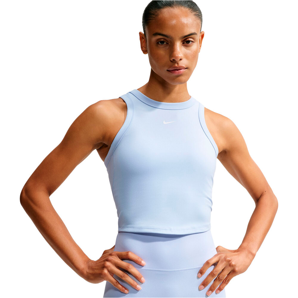 Nike camiseta tirantes fitness mujer W NK ONE FITTED DF CROP TANK vista detalle