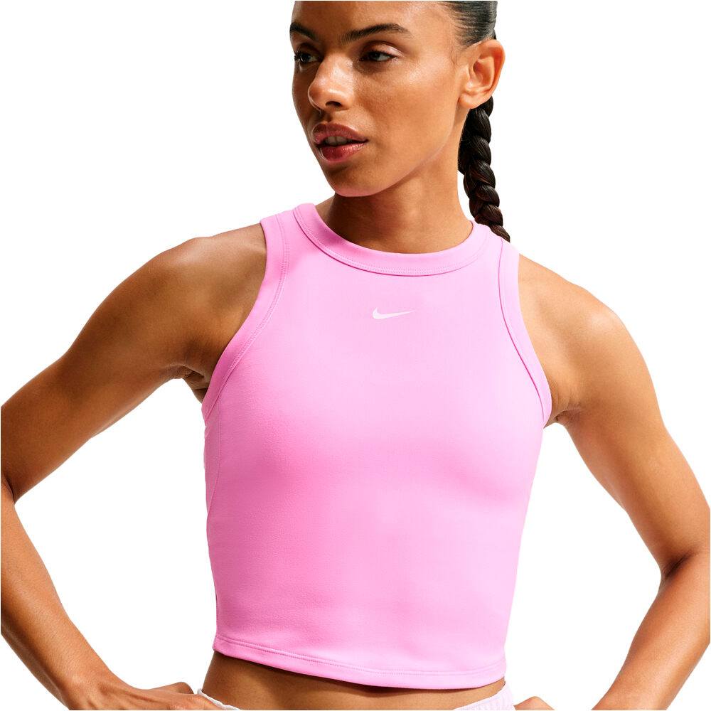 Nike camiseta tirantes fitness mujer W NK ONE FITTED DF CROP TANK vista detalle