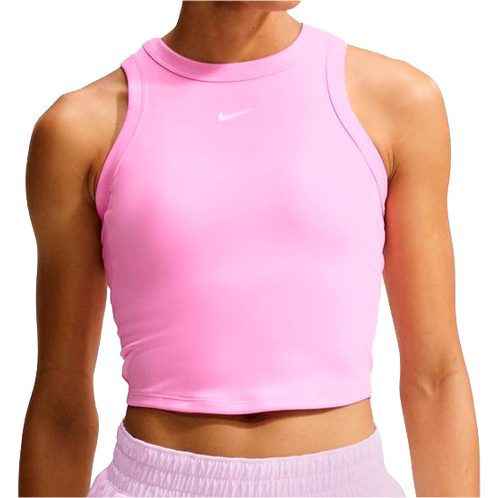 Nike camiseta tirantes fitness mujer W NK ONE FITTED DF CROP TANK vista frontal