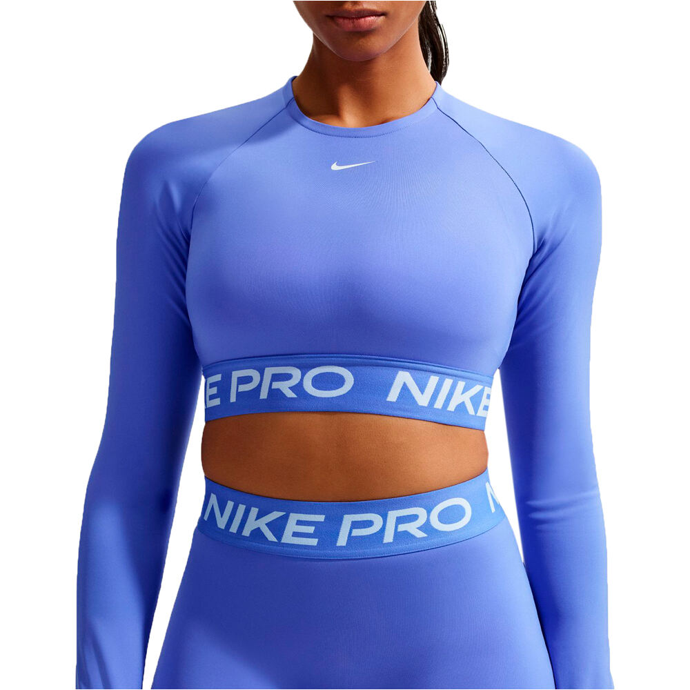 Nike camisetas fitness mujer NIKE PRO DF 365 CROP LS vista detalle