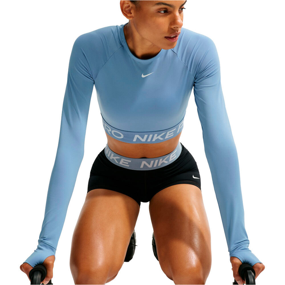 Nike camisetas fitness mujer NIKE PRO DF 365 CROP LS vista detalle