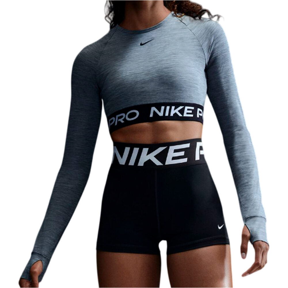 Nike camisetas fitness mujer NIKE PRO DF 365 CROP LS vista frontal