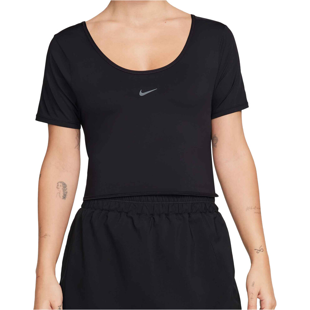 Nike camisetas fitness mujer W NK ONE CLASSIC DF TWST SS TP vista frontal