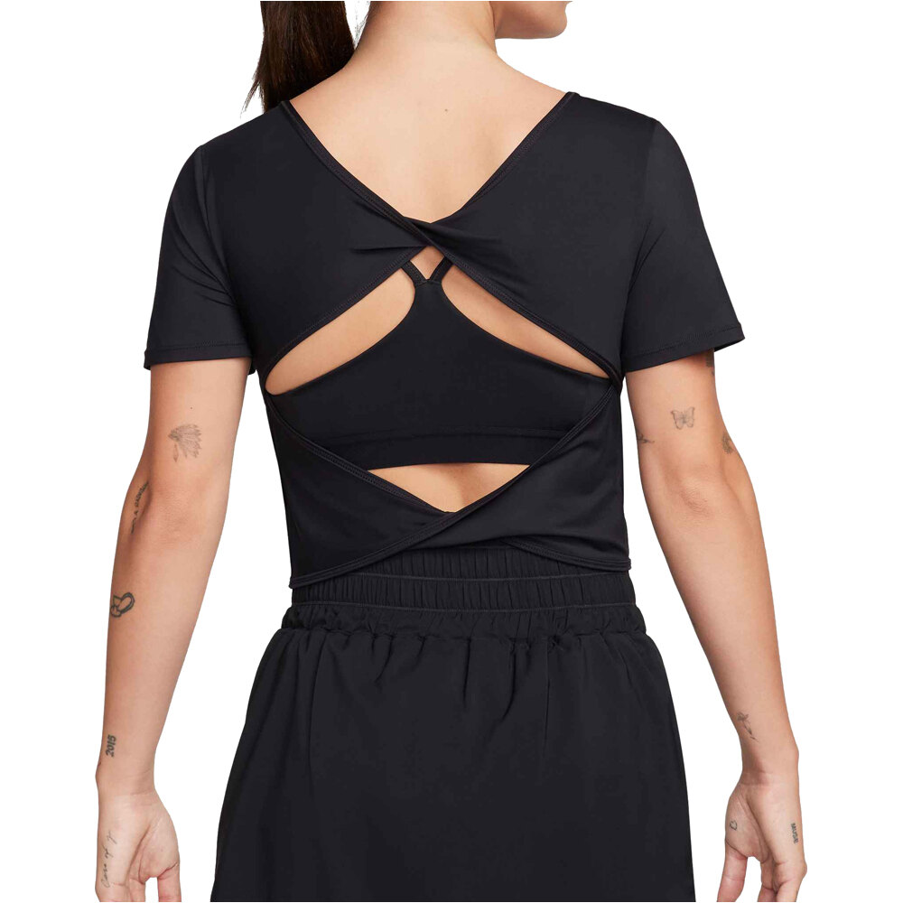 Nike camisetas fitness mujer W NK ONE CLASSIC DF TWST SS TP vista trasera