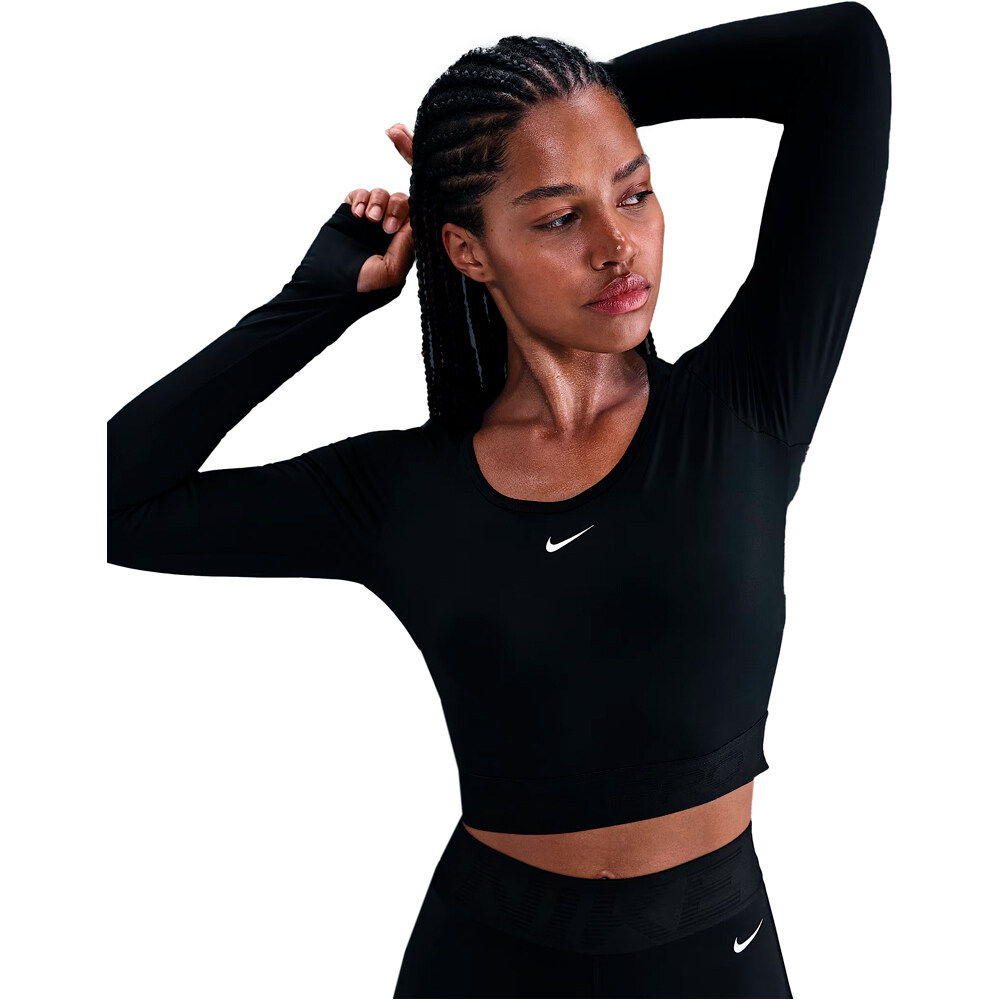Nike camisetas fitness mujer W NP DF LS TOP GG SHINE vista detalle