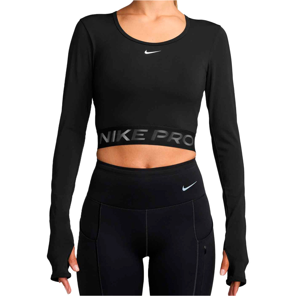 Nike camisetas fitness mujer W NP DF LS TOP GG SHINE vista frontal