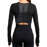 Nike camisetas fitness mujer W NP DF LS TOP GG SHINE vista trasera