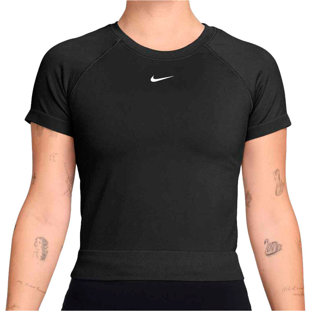 Nike camisetas fitness mujer W NP DF SMLS SS TOP WT vista frontal