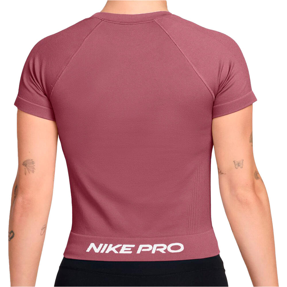 Nike camisetas fitness mujer W NP DF SMLS SS TOP WT vista trasera