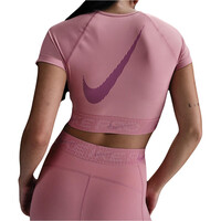 Nike camisetas fitness mujer W NP DF SS CROP TOP TT GX vista trasera