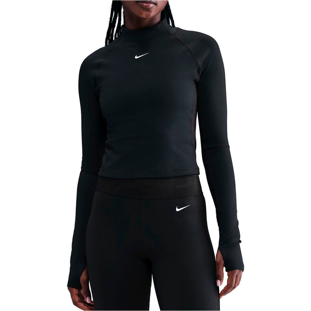 Nike camisetas fitness mujer W NP DF WARM LS TOP GG vista frontal