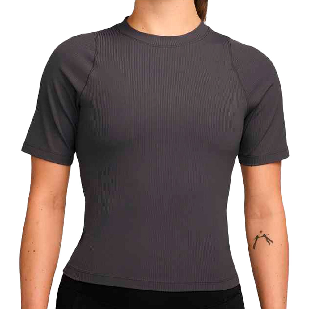 Nike camisetas yoga W NK INF DF SS TOP WD RIB vista frontal