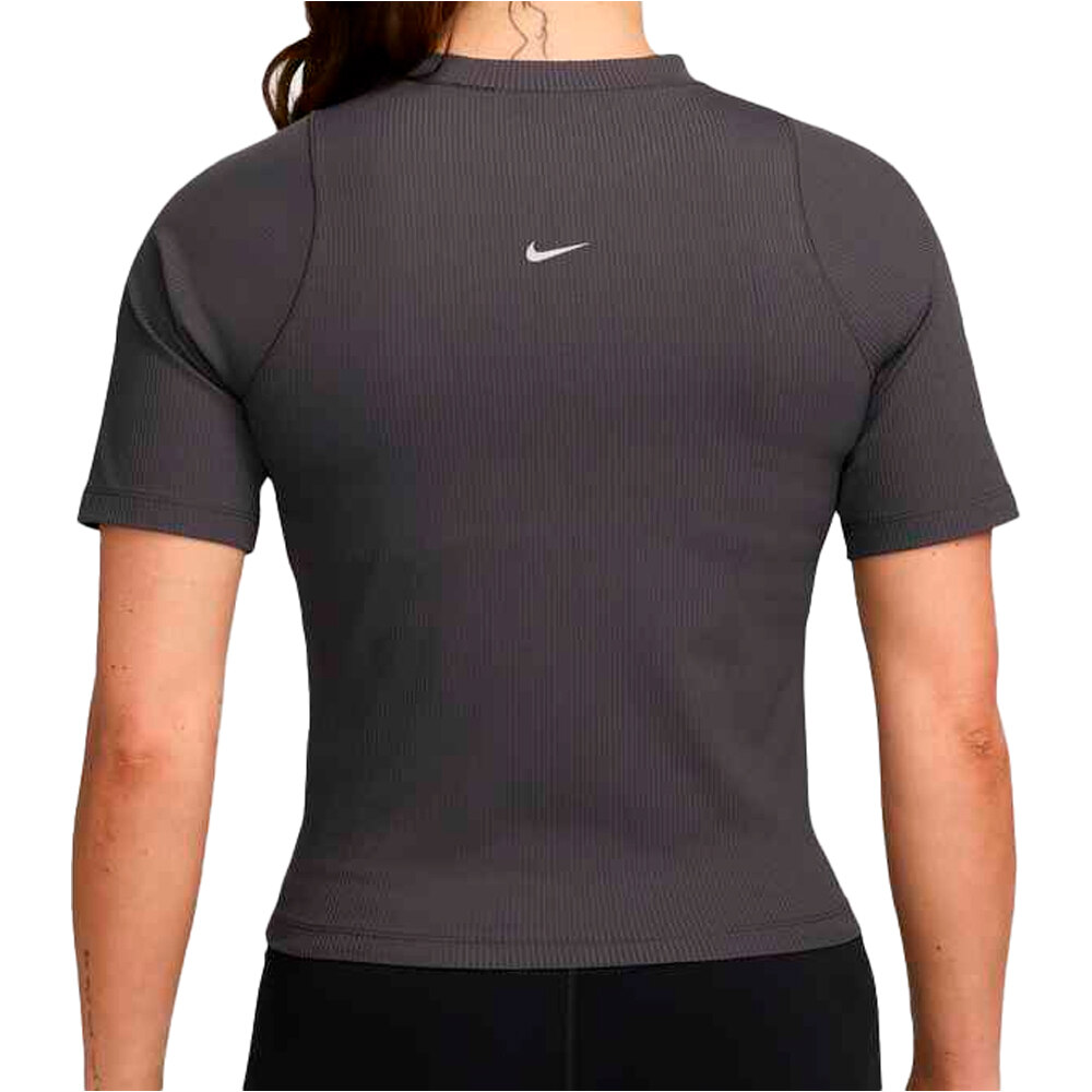 Nike camisetas yoga W NK INF DF SS TOP WD RIB vista trasera