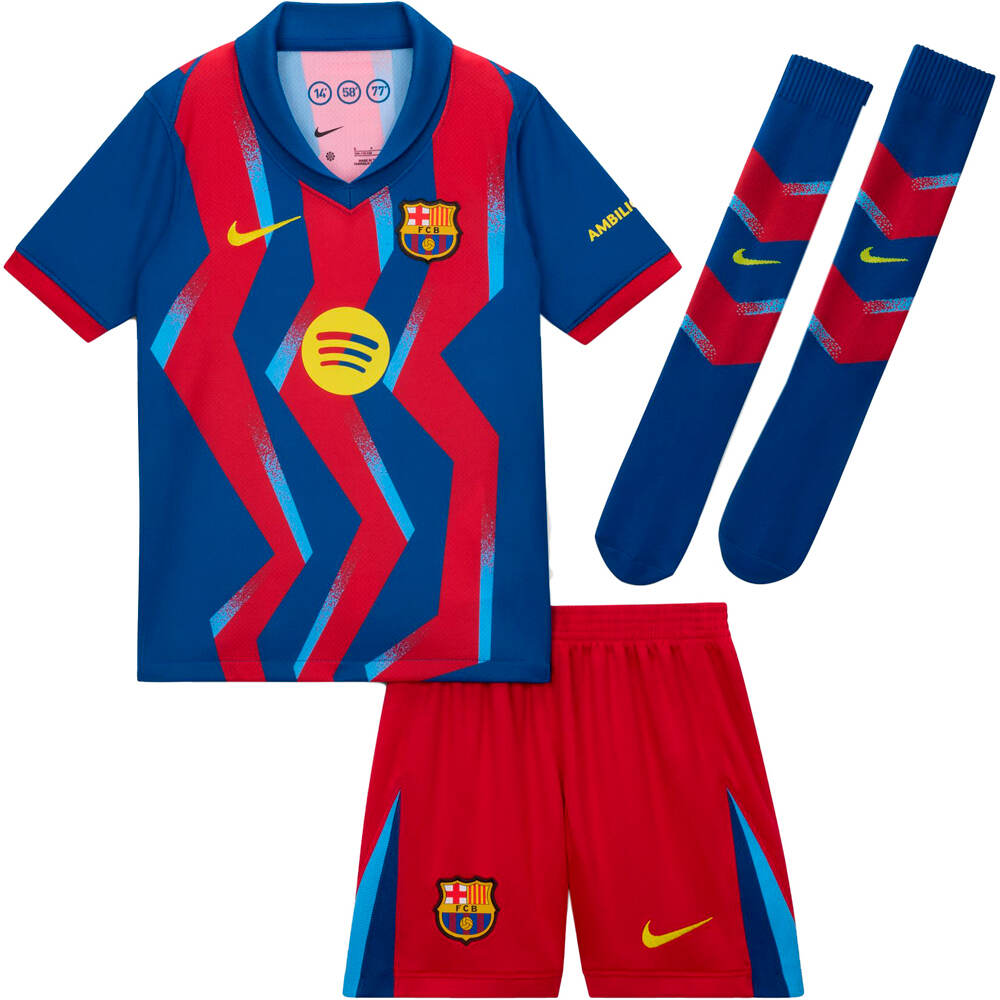 Nike equipación fútbol niño BARCELONA 26 LK NK DF KIT STAD 4R 07