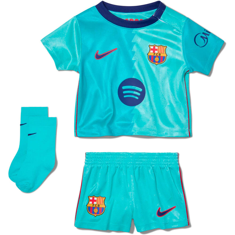 Nike equipación fútbol niño BARCELONA 27 INF NK DF KIT STAD 3RD vista frontal