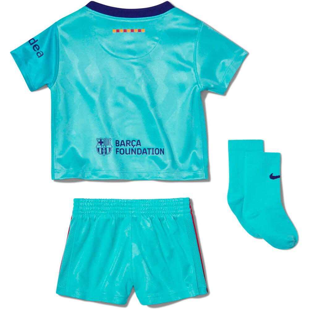 Nike equipación fútbol niño BARCELONA 27 INF NK DF KIT STAD 3RD vista trasera