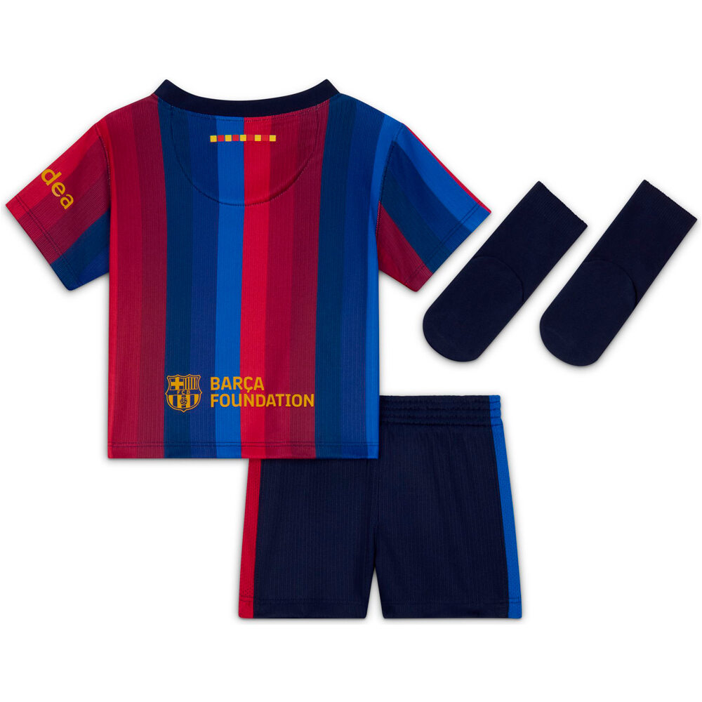Nike equipación fútbol niño BARCELONA 27 INF NK DF KIT STAD HM vista trasera